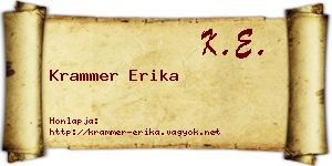 Krammer Erika névjegykártya